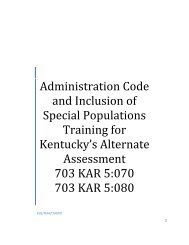 703 KAR 5:080 Administration Guide for Kentucky's Alternate ...