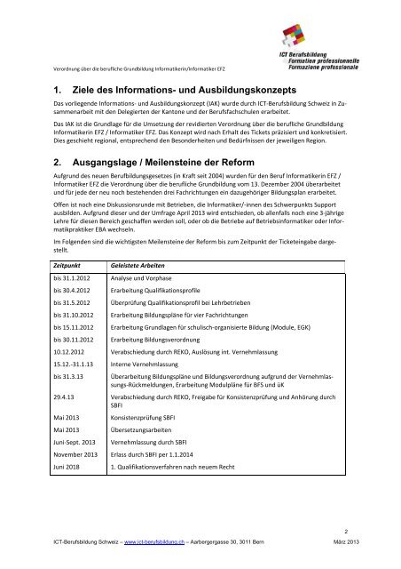 Informations- und Ausbildungskonzept - ICT-Berufsbildung