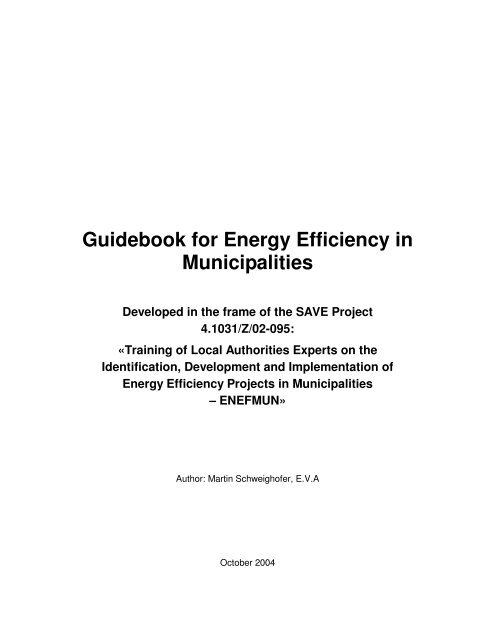 Guidebook for Energy Efficiency in Municipalities