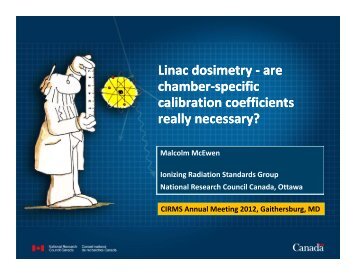 Linac dosimetry - are chamber-specific calibration ... - CIRMS
