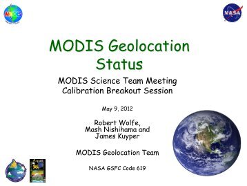 MODIS Geo-location Status - Nasa