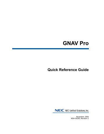 GNAV Pro Quick Reference Guide, Revision 1 - Gaylon N. Cox II