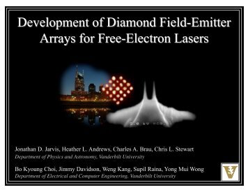 Development of Diamond Field-Emitter Arrays for Free-Electron Lasers