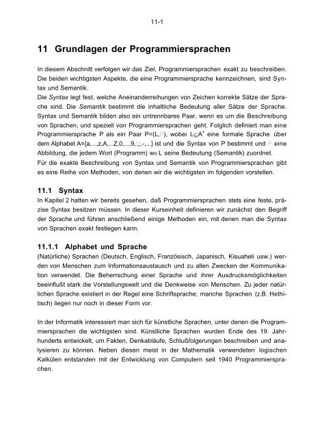 Kapitel 11 - Grundlagen der Programmiersprachen - DdI