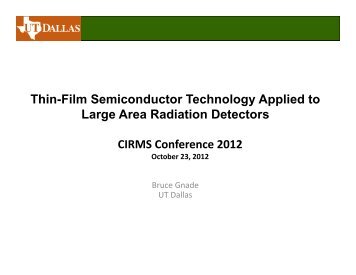 Thin-Film Semiconductor Technology Applied to Large ... - CIRMS