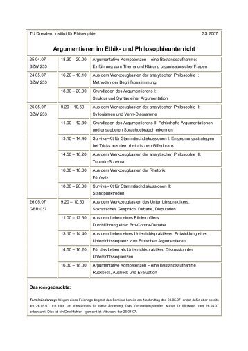 Argumentieren im Ethik- und Philosophieunterricht - Donat Schmidt