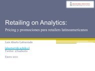 Retailing Analytics “Pricing y promociones para retailers ... - Ceret