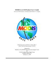 MODIS Level 1B Product User's Guide - MODIS Characterization ...