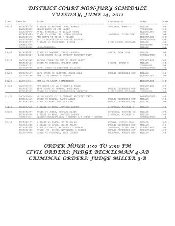 district court non-jury schedule - Linn County Bar Association