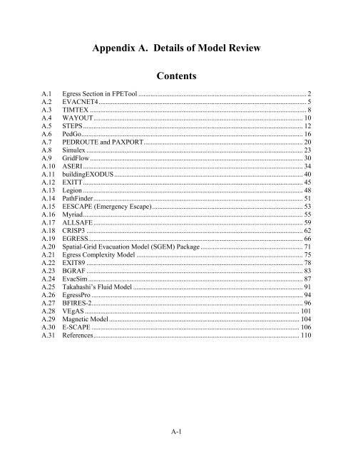 A Review of Building Evacuation Models - NIST Virtual Library