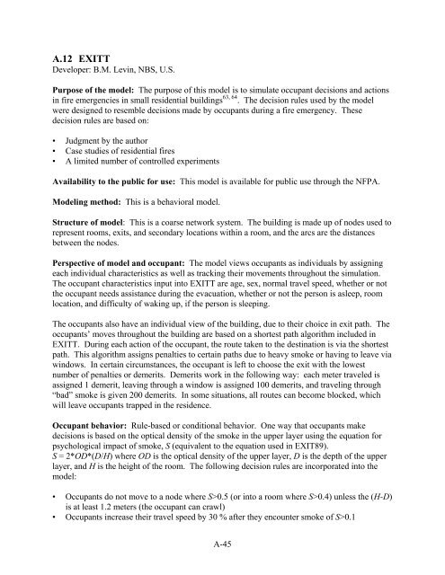 A Review of Building Evacuation Models - NIST Virtual Library