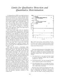 Limits for Qualitative Detection and Quantitative Determination