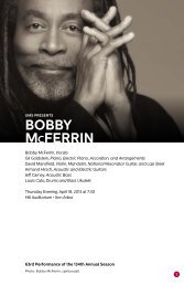 BOBBy McFERRiN - University Musical Society