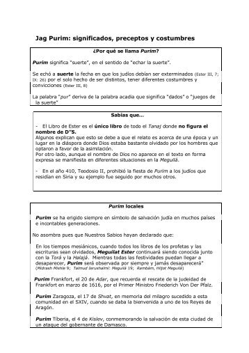 Jag Purim: significados, preceptos y costumbres - Bama