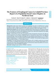 The Features of Esophageal Cancer in Ardabil Province Report of a ...