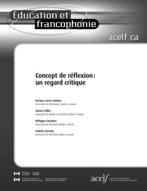 Concept de rÃ©flexion : un regard critique - acelf