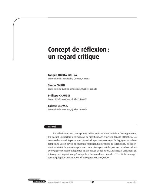 Concept de rÃ©flexion : un regard critique - acelf