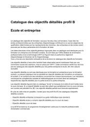 Catalogue des objectifs dÃ©taillÃ©s profil B Ecole et entreprise