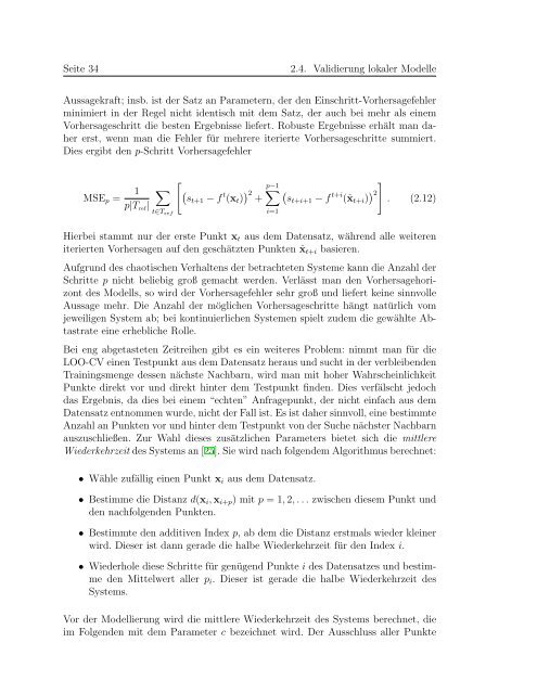 Optimierte lokale Modelle in der nichtlinearen Zeitreihenanalyse