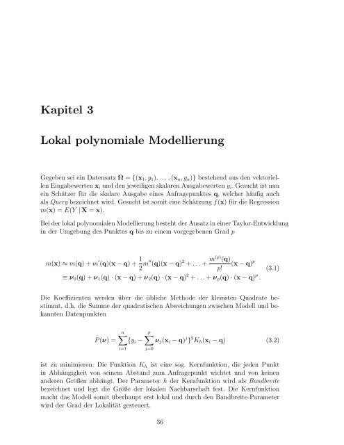 Optimierte lokale Modelle in der nichtlinearen Zeitreihenanalyse