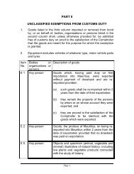 PART II UNCLASSIFIED EXEMPTIONS FROM CUSTOMS DUTY