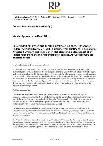 Wo der Sprinter vom Band fÃ¤hrt - Zukunft durch Industrie