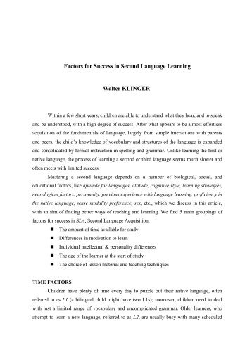 wk02 Factors for Success in Second Language Learning