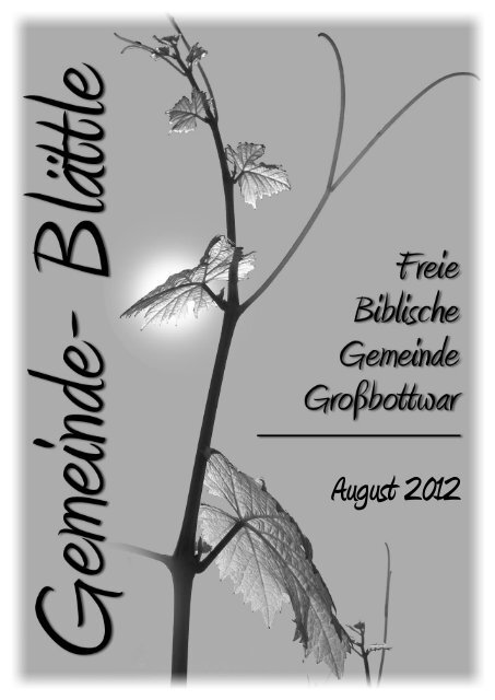 August 2012 - Freie Biblische Gemeinde Grossbottwar-Winzerhausen