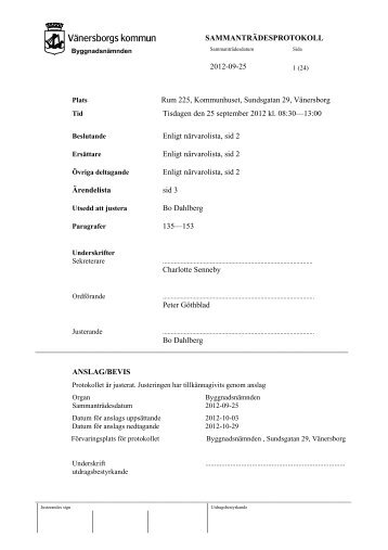 ByggnadsnÃ¤mndens protokoll 2012-09-25.pdf - VÃ¤nersborgs kommun