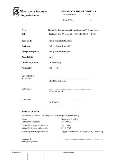 ByggnadsnÃ¤mndens protokoll 2012-09-25.pdf - VÃ¤nersborgs kommun