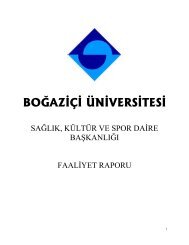 SaÄlÄ±k, KÃ¼ltÃ¼r ve Spor Daire BaÅkanlÄ±ÄÄ± - BoÄaziÃ§i Ãniversitesi