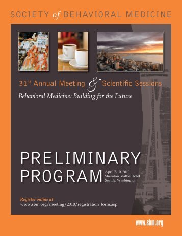 PRELIMINARY PROGRAM - Society of Behavioral Medicine