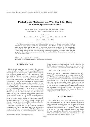 Photochromic Mechanism in a-WO3 Thin Films Based on Raman ...