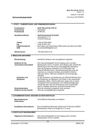 Sicherheits Datenblatt (.pdf) - Schmierstoff-Datenbank