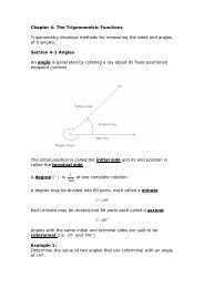 Chapter 4: The Trigonometric Functions - Upload Student Web Pages