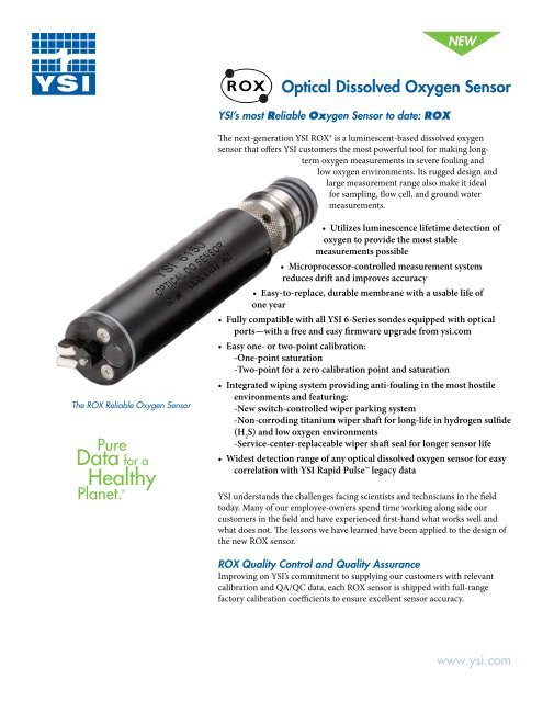 ROX Optical Dissolved Oxygen Sensor - YSI.com