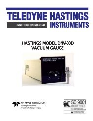 Model DNV-33D - Teledyne Hastings Instruments