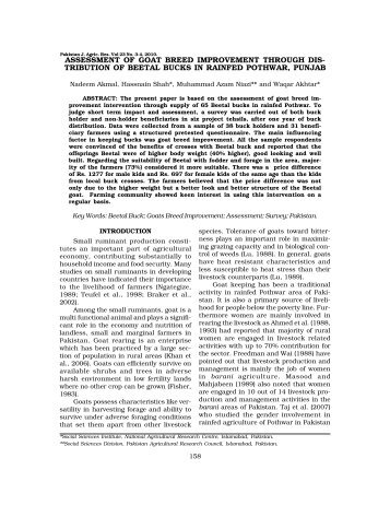 assessment of goat breed improvement through distribution ... - PJAR