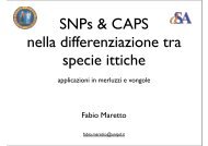 SNPs & CAPS nella differenziazione tra specie ittiche