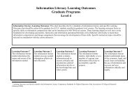 Information Literacy Learning Outcomes Graduate Programs Level 4