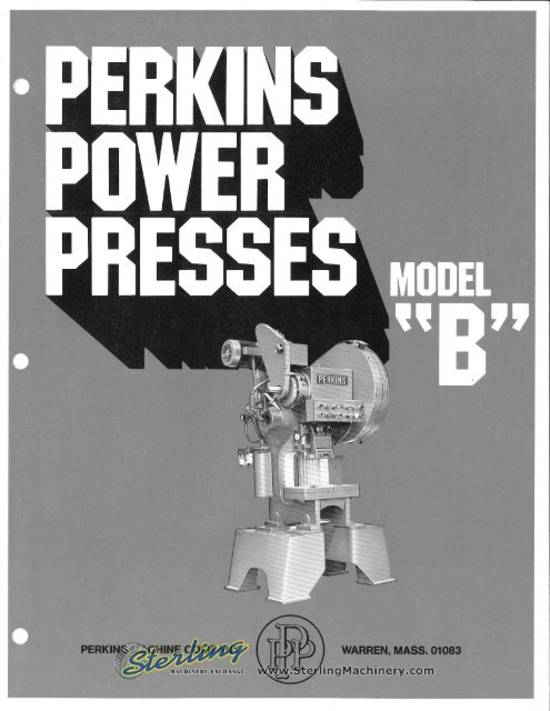 Perkins Power Presses Model B Brochure - Sterling Machinery