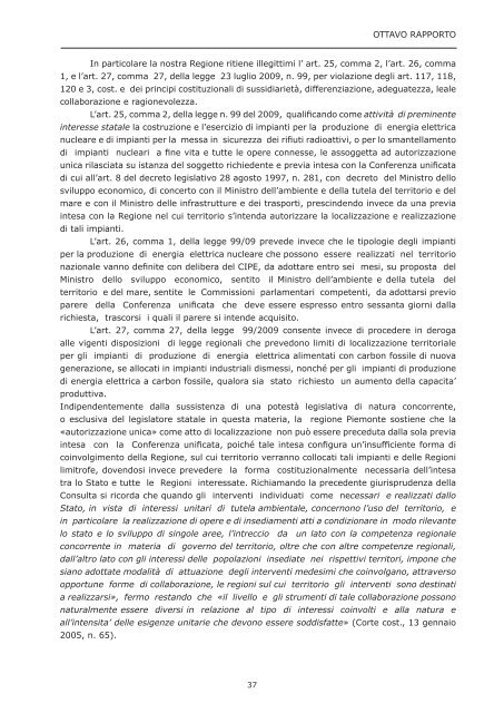 Osservatorio regionale sulla legislazione OTTAVO RAPPORTO ...