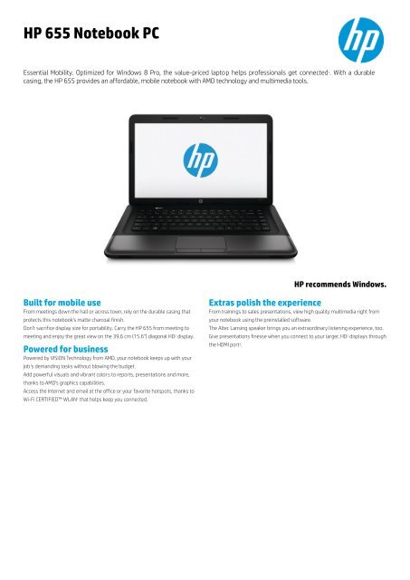 HP 655 Notebook PC