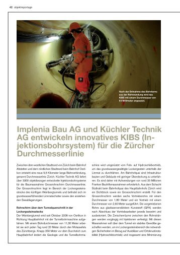 Implenia Bau AG und KÃ¼chler Technik AG entwickeln innovatives KIBS