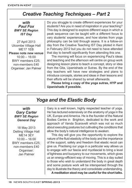 Spring 2013 - The British Wheel of Yoga : South East Region