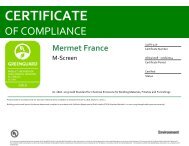 Certificate of Compliance - Sunscreen Mermet