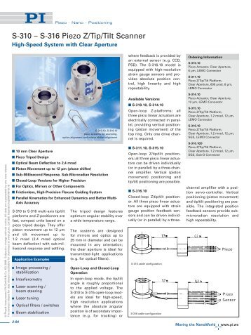 S-310 - PZT & Piezo Actuators: Sub Nanometer Resolution, Piezo ...