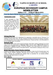 NEWSLETTER - Taipei European School