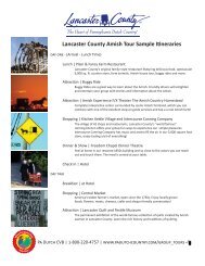 Lancaster County Amish Tour Sample Itineraries - Group Tours ...