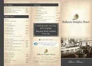 the Palace Bar and Bistro menu - Ballyroe Heights Hotel